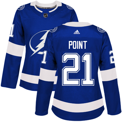 Adidas Tampa Bay Lightning 21 Brayden Point Blue Home Authentic Women Stitched NHL Jersey